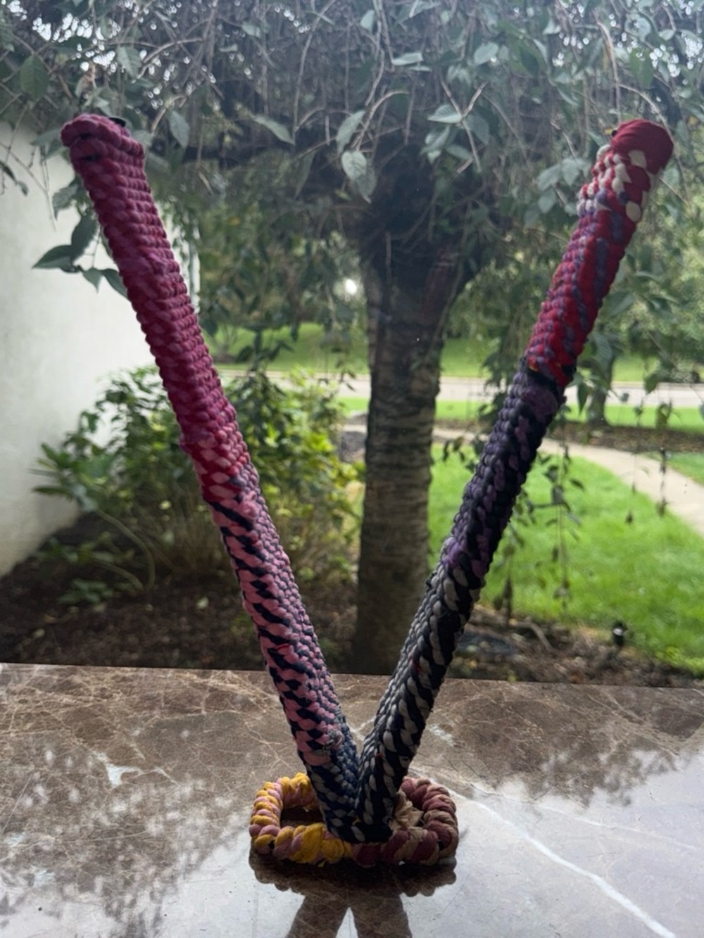 Handwoven Pink & Purple Braided Rope Accent with Multicolor Base - Junk Gypsy